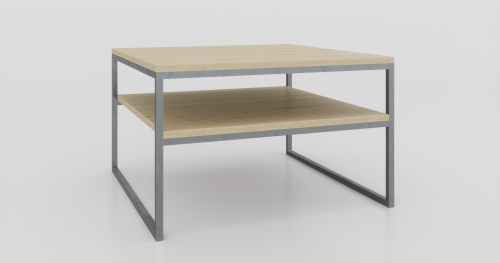 Stolik kawowy z półką 80x80x50 Jesion | Naturalny