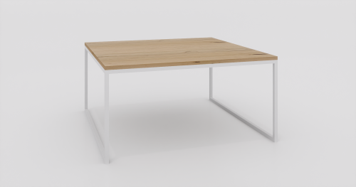 Stolik kawowy 100x100x50 Dąb | Biały