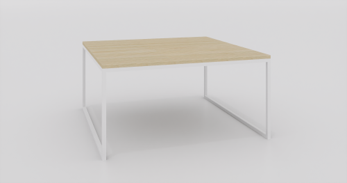 Stolik kawowy 100x100x50 Jesion | Biały