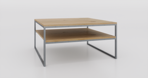 Stolik kawowy z półką 100x100x50 Dąb | Naturalny