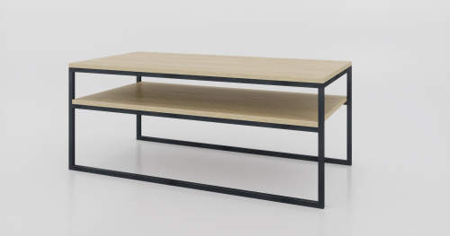 Stolik kawowy z półką 120x60x50 Jesion | Czarny