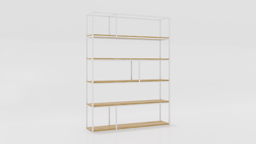 Regał 150x35x200 Dąb | Biały