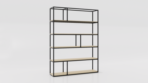 Regał 150x35x200 Jesion | Czarny