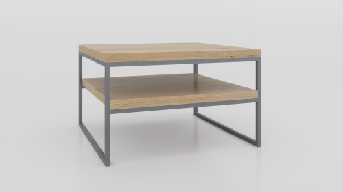 Stolik kawowy z półką 80x80x50 Dąb | Naturalny