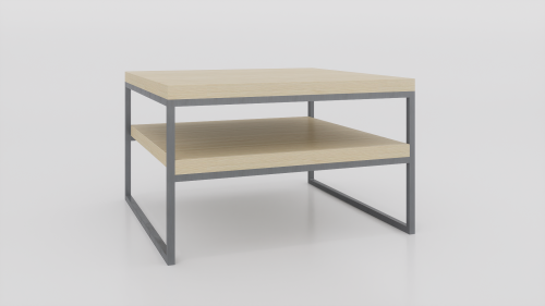 Stolik kawowy z półką 80x80x50 Jesion | Naturalny