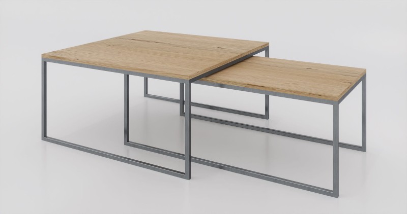 stolik kawowy zestaw 100x100, 120x60  dąb-stal.jpg