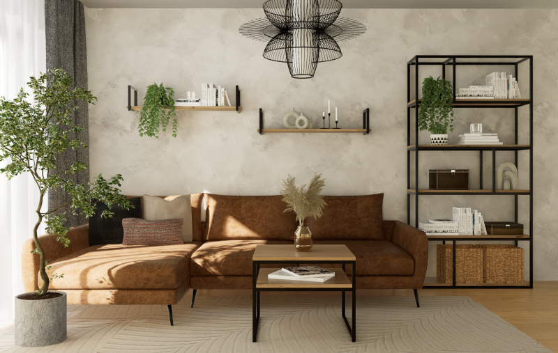 STOLIK KAWOWY Z PÓŁKĄ 60X60 dąb-czarny.png