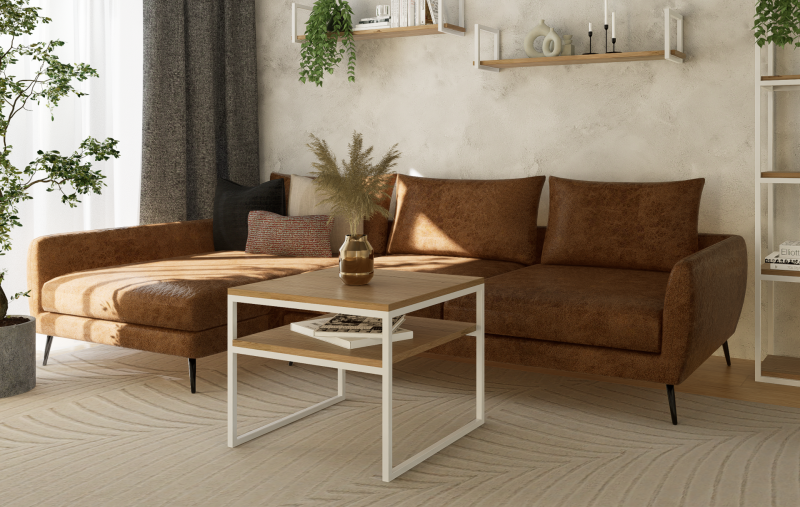 STOLIK KAWOWY Z PÓŁKĄ 60X60 dąb-biały 2.png