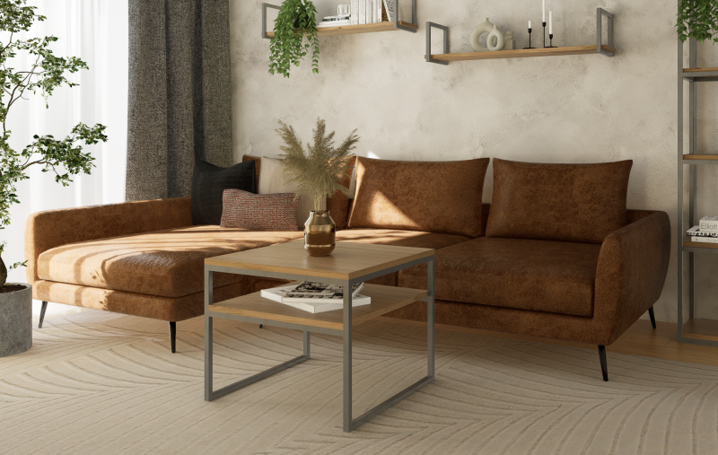 STOLIK KAWOWY Z PÓŁKĄ 60X60 dąb-stal 2.png