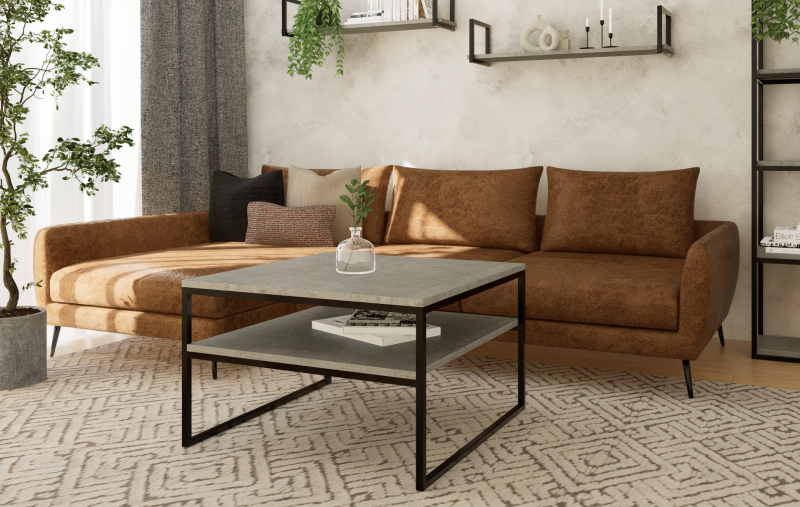 STOLIK KAWOWY Z PÓŁKĄ 80X80 beton-czarny 2.png