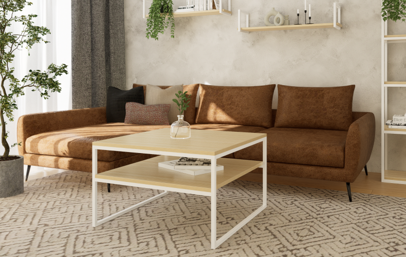 STOLIK KAWOWY Z PÓŁKĄ 80X80 jesion-biały.png