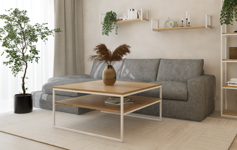 STOLIK KAWOWY Z PÓŁKĄ 100X100 dąb-biały 2.png