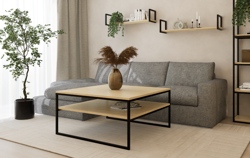 STOLIK KAWOWY Z PÓŁKĄ 100X100 jesion-czarny 2.png