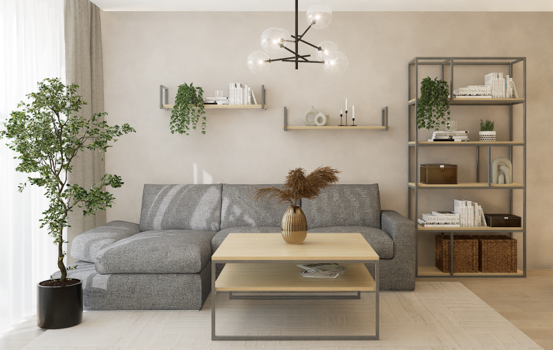 STOLIK KAWOWY Z PÓŁKĄ 100X100 jesion-stal.png