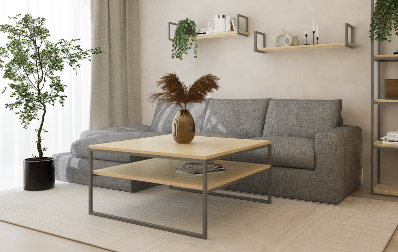 STOLIK KAWOWY Z PÓŁKĄ 100X100 jesion-stal 2.png