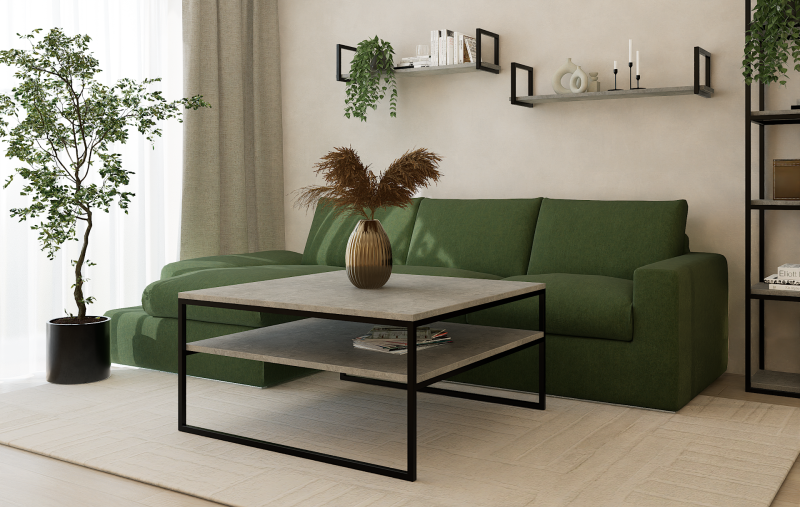 STOLIK KAWOWY Z PÓŁKĄ 100X100 beton-czarny 2.png