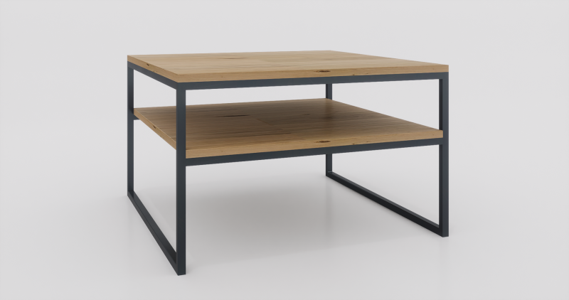 stolik kawowy z półką 80x80  dąb-czarny.png