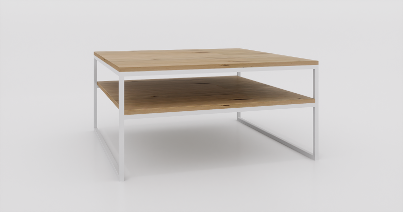 stolik kawowy z półką 100x100  dąb-biały.png