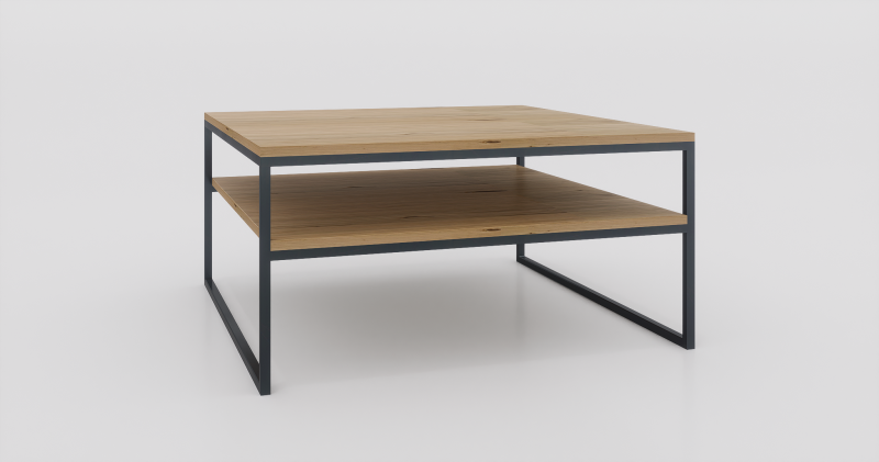 stolik kawowy z półką 100x100  dąb-czarny.png