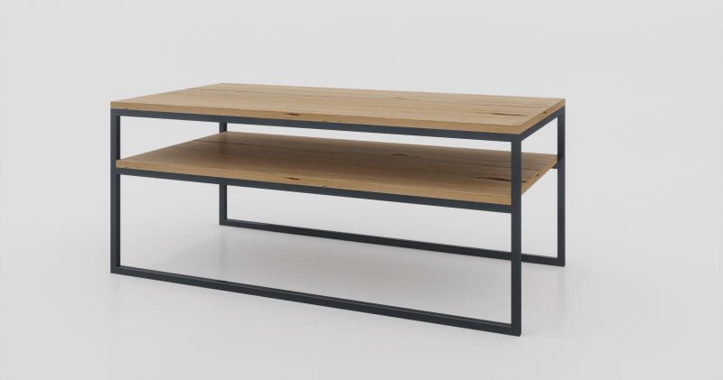 stolik kawowy z półką 120x60  dąb-czarny.png