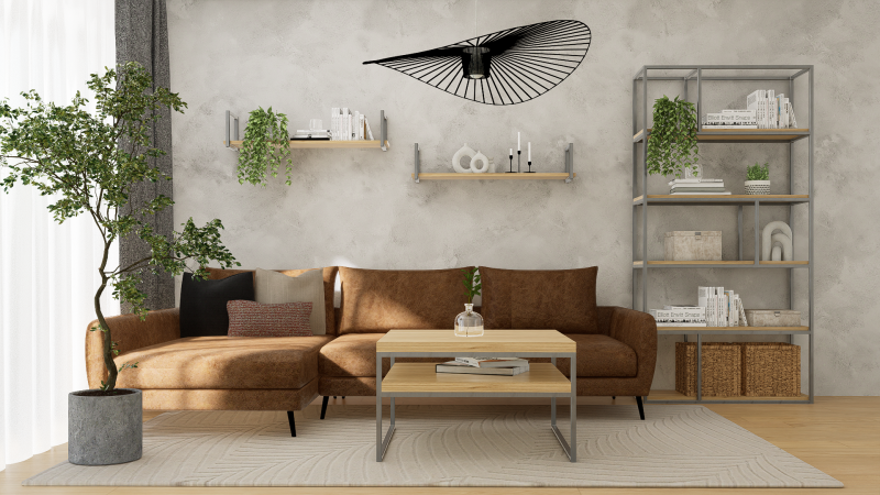 STOLIK KAWOWY Z PÓŁKĄ 80X80 dąb-stal.png