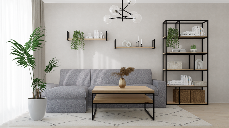 STOLIK KAWOWY Z PÓŁKĄ 100X100 dąb-czarny.png