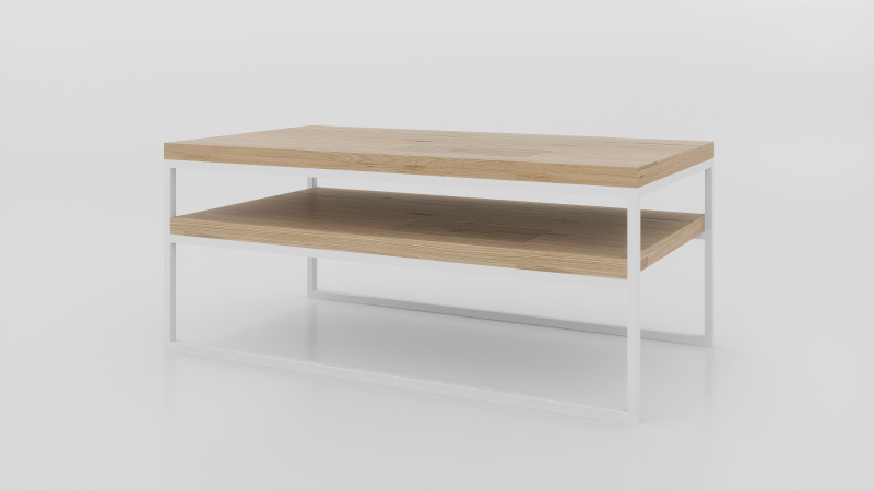 stolik kawowy z półką 120x60 dąb-biały.png