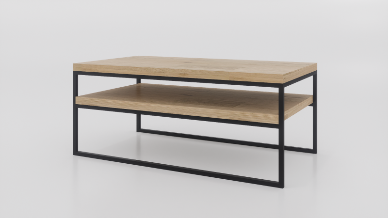 stolik kawowy z półką 120x60 dąb-czarny.png