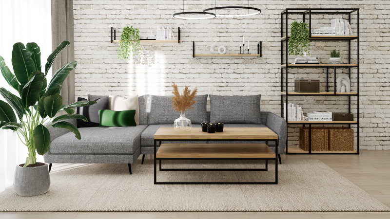 STOLIK KAWOWY Z PÓŁKĄ 120X60 dąb-czarny.png